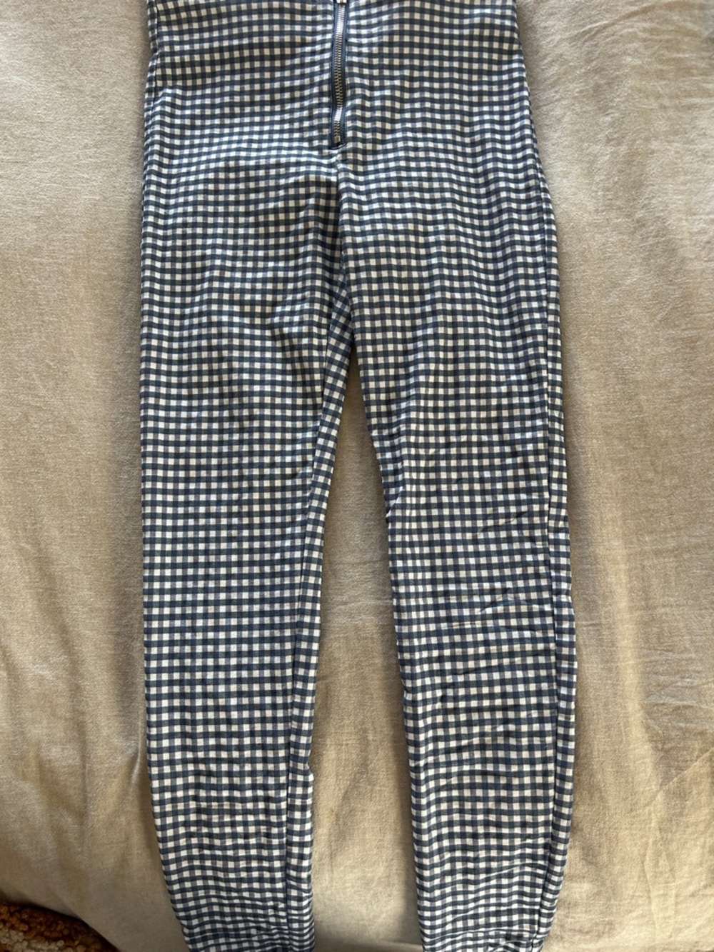 Shinestar Navy and White Gingham Stretch Chinos